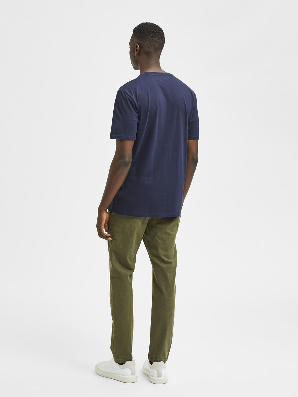 Blue Organic Cotton Crew Neck T-Shirt