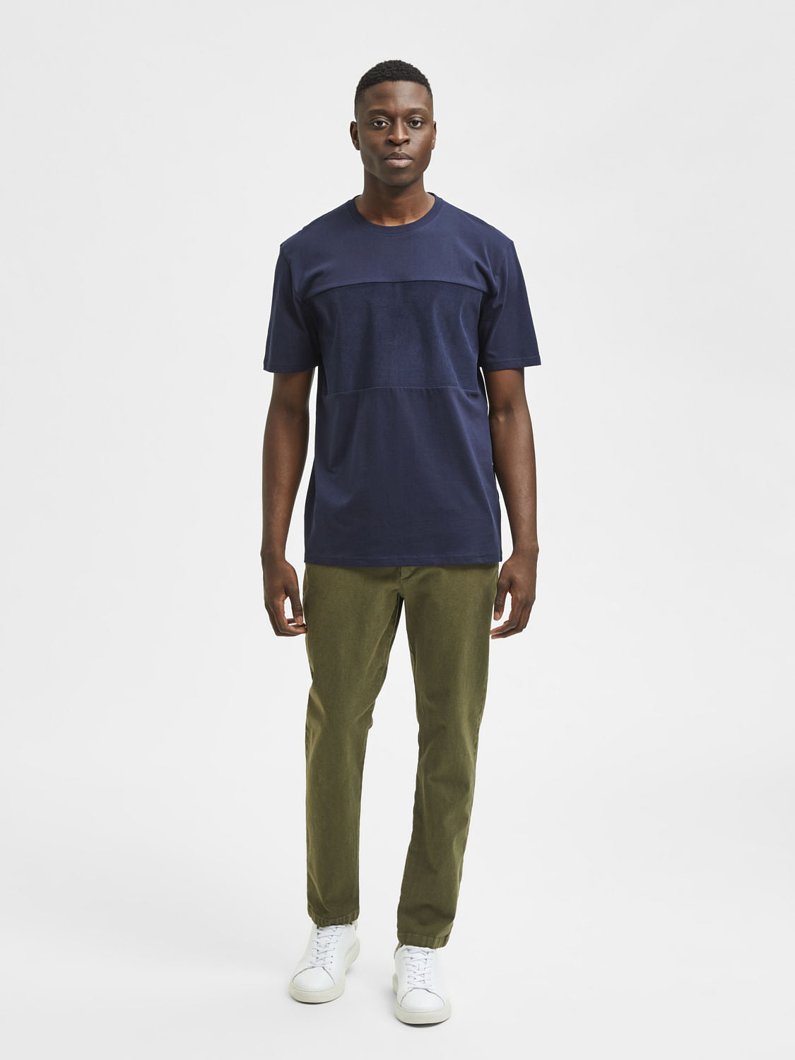 Blue Organic Cotton Crew Neck T-Shirt
