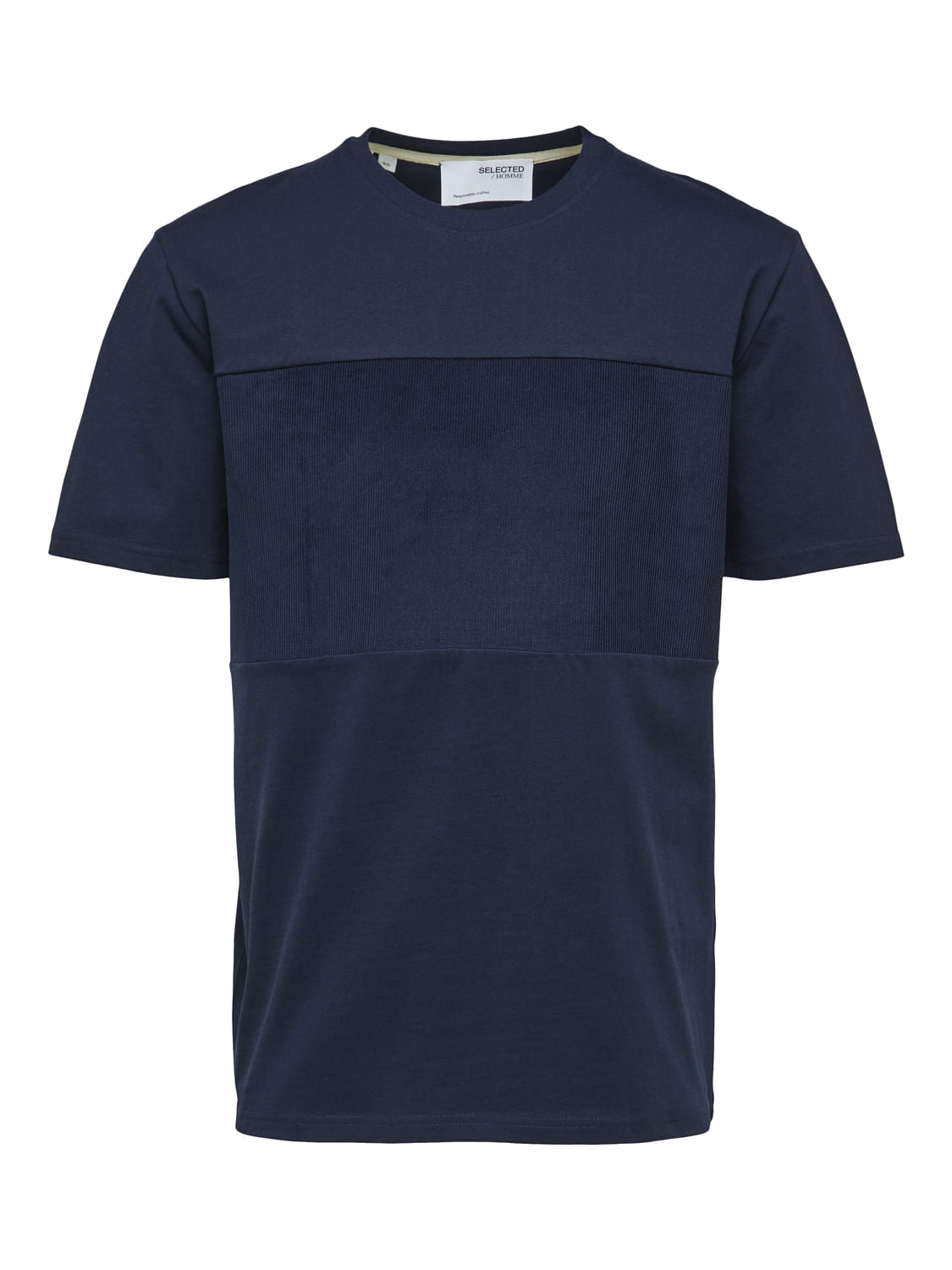 Blue Organic Cotton Crew Neck T-Shirt