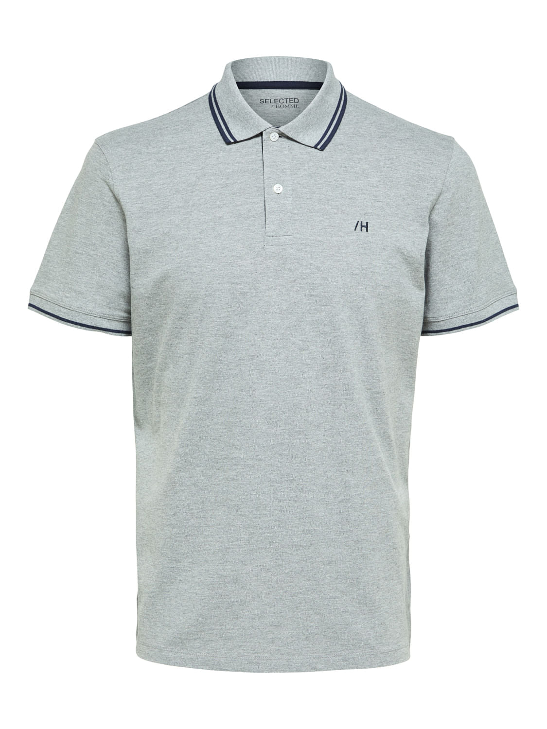 Grey Organic Cotton Polo Neck T-Shirt