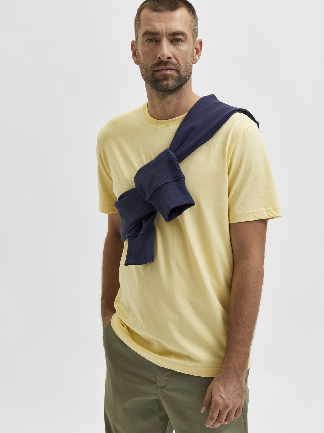 Yellow Organic Cotton Crew Neck T-Shirt