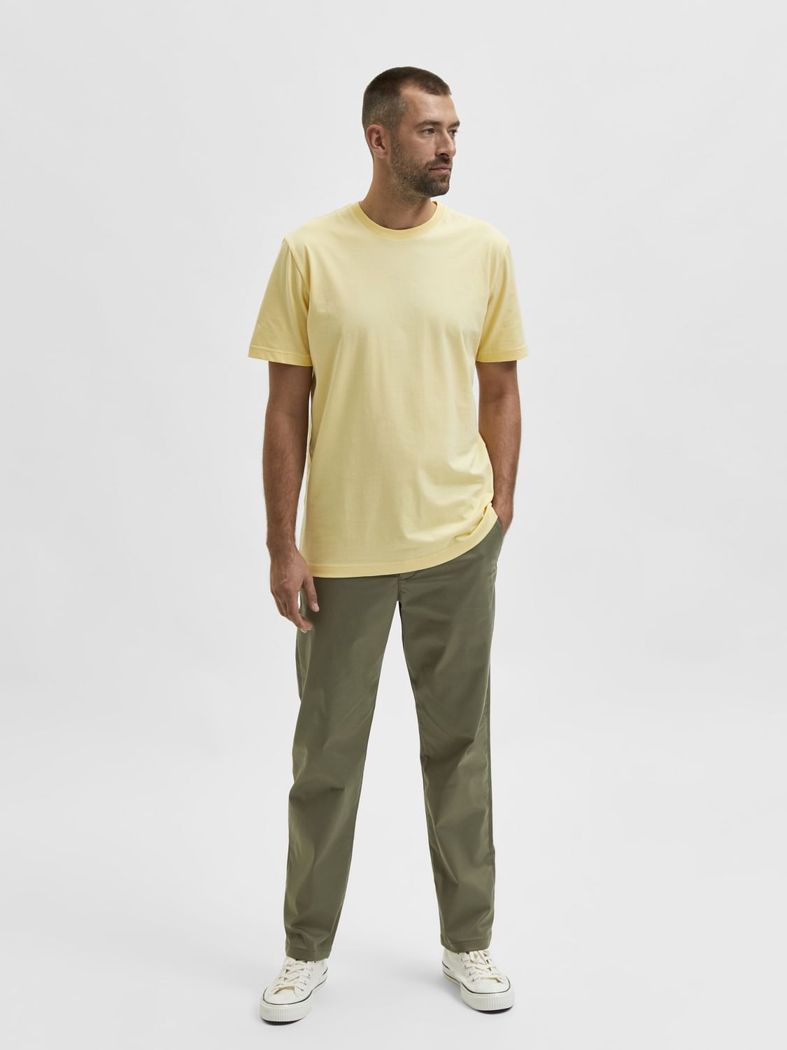 Yellow Organic Cotton Crew Neck T-Shirt