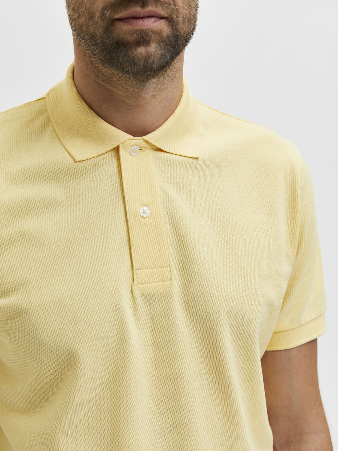 Yellow Organic Cotton Polo Neck T-Shirt