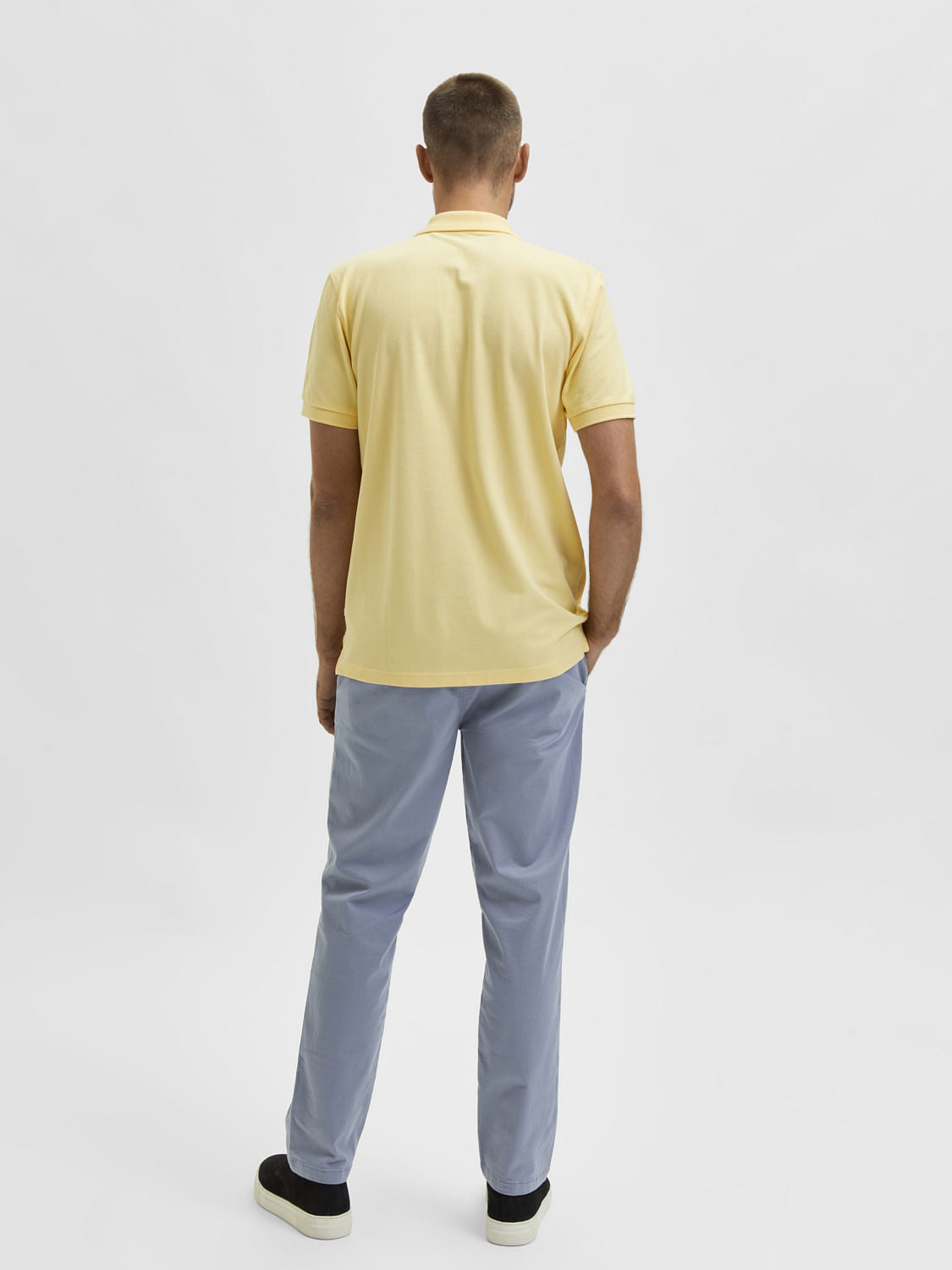 Yellow Organic Cotton Polo Neck T-Shirt