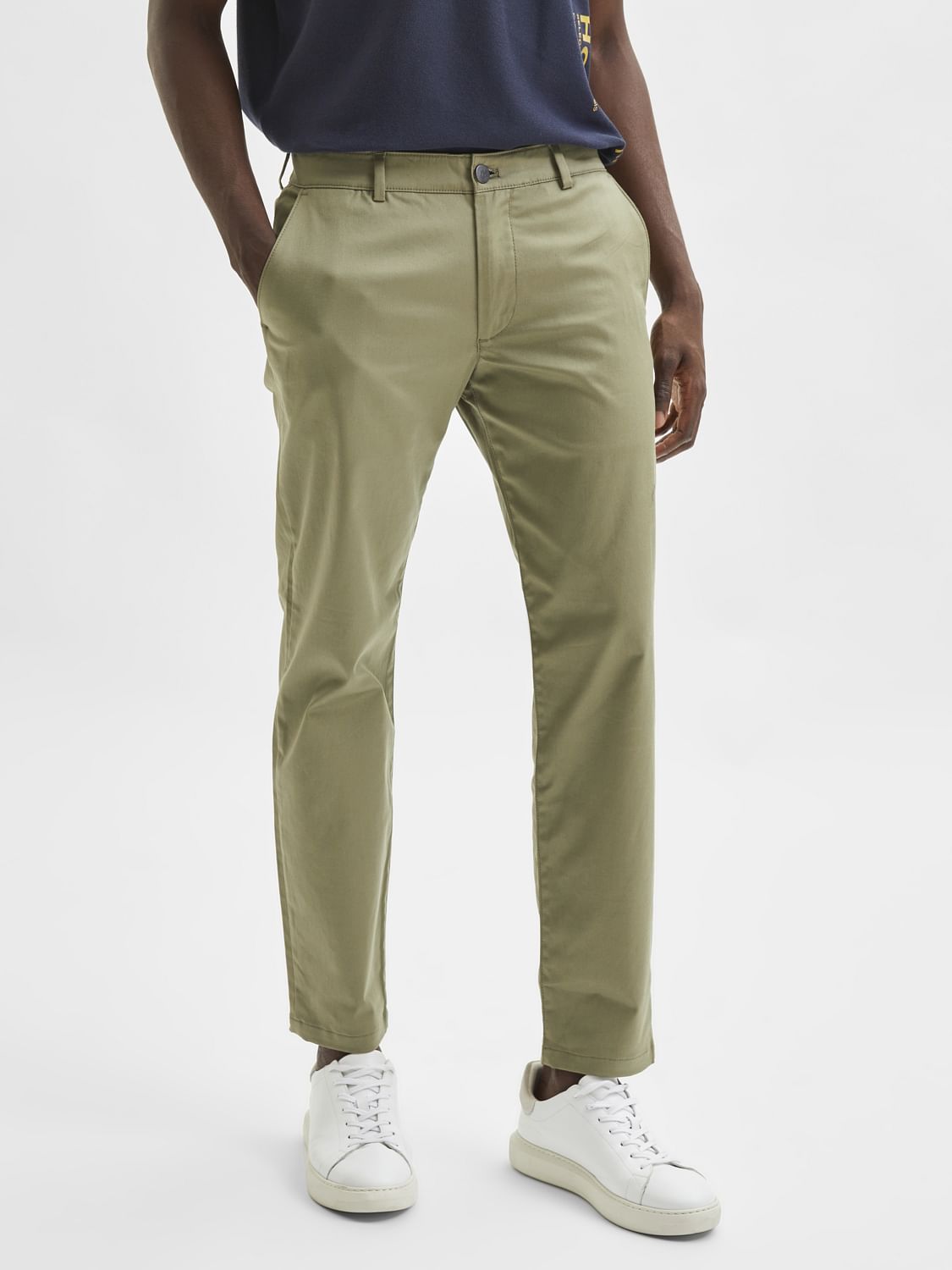 Green Mid Rise Chinos