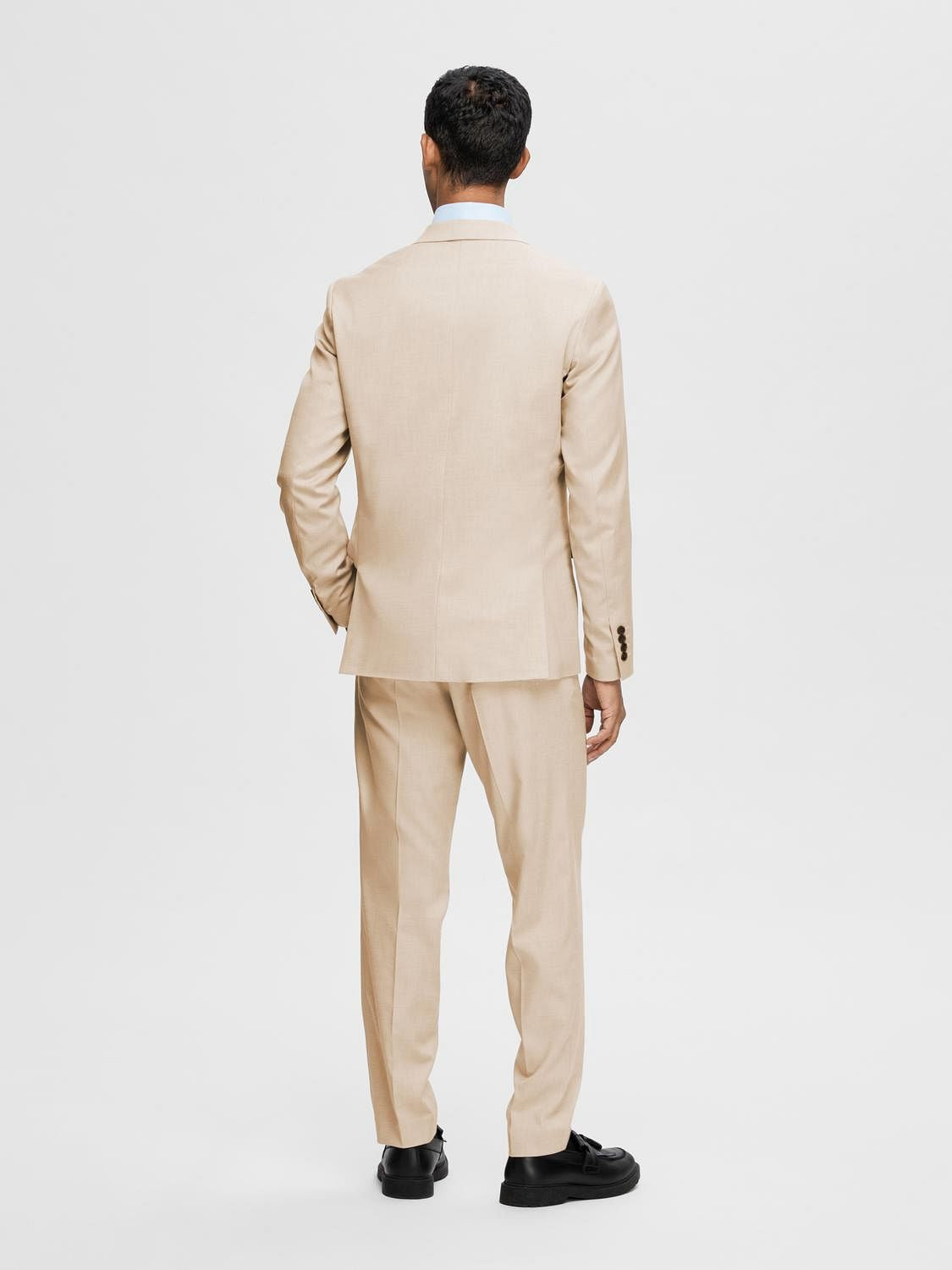 Beige Structured Suit-Set Blazer