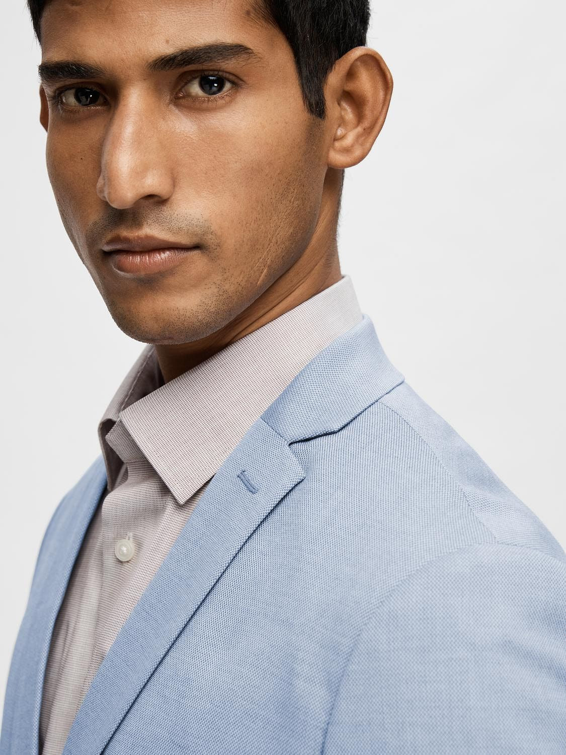 Blue Structured Suit-Set Blazer