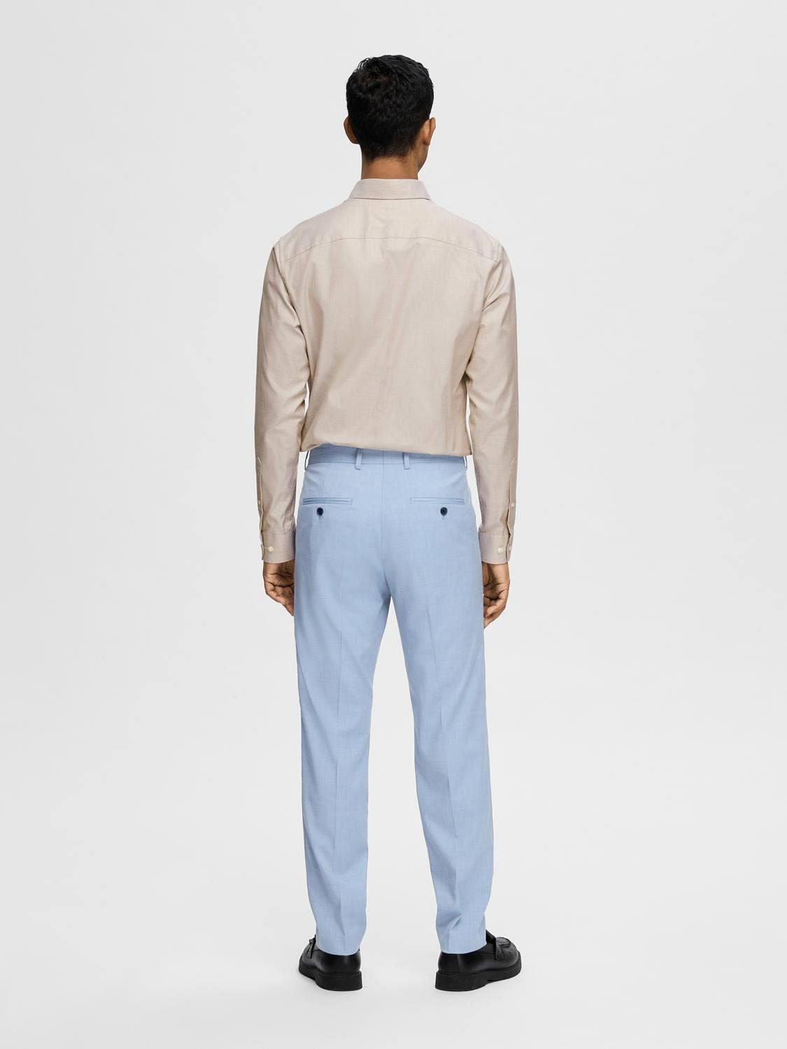 Blue Mid Rise Suit-Set Trousers