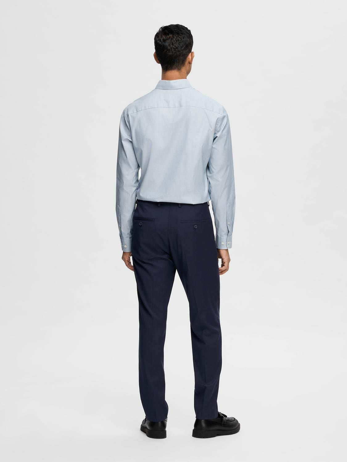 Navy Blue Mid Rise Suit-Set Trousers