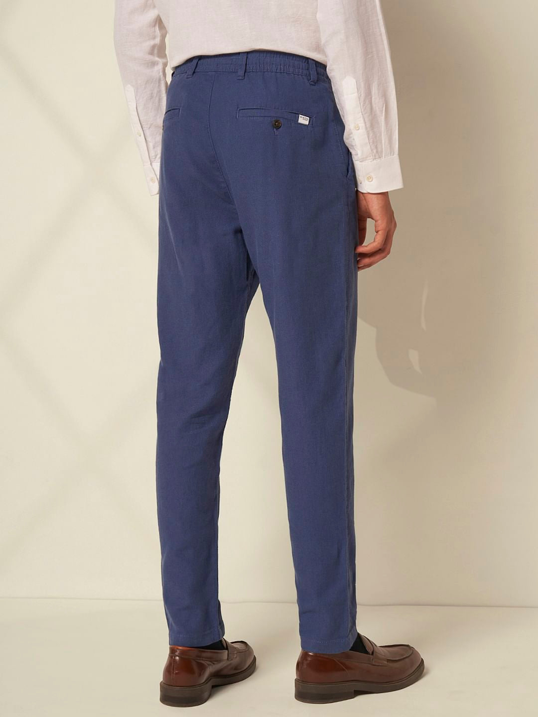 Blue Organic Cotton Slim Fit Pants