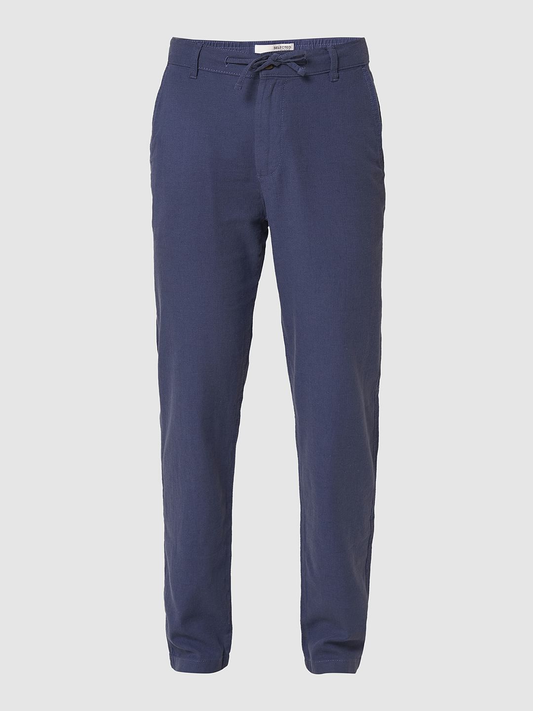 Blue Organic Cotton Slim Fit Pants