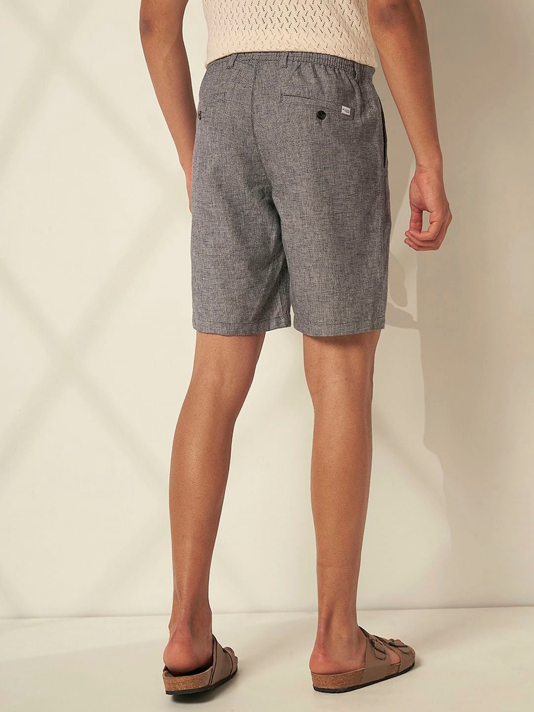 Blue Organic Cotton Drawstring Shorts