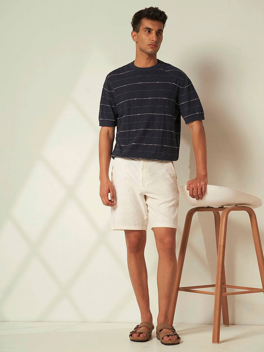 White Organic Cotton Drawstring Shorts