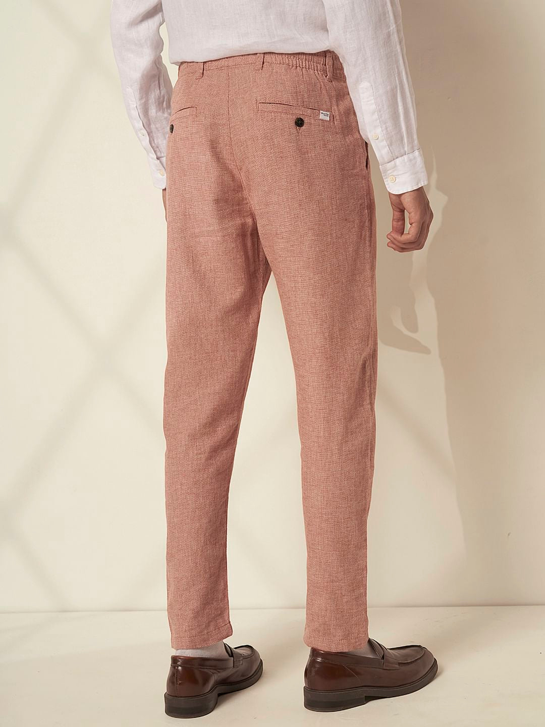 Red Organic Cotton Slim Fit Pants