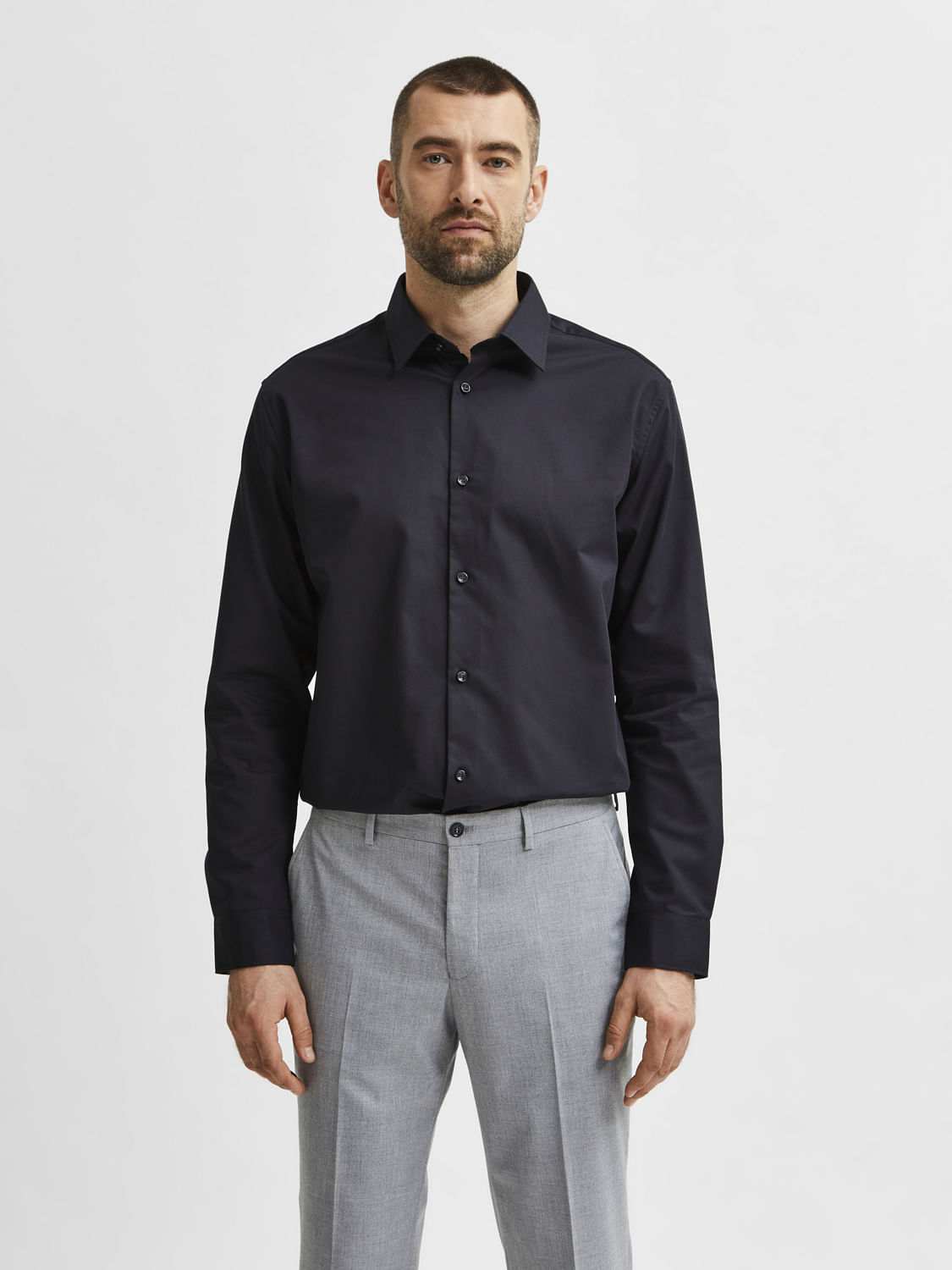 Black Formal Full Sleeves Cotton Shirt