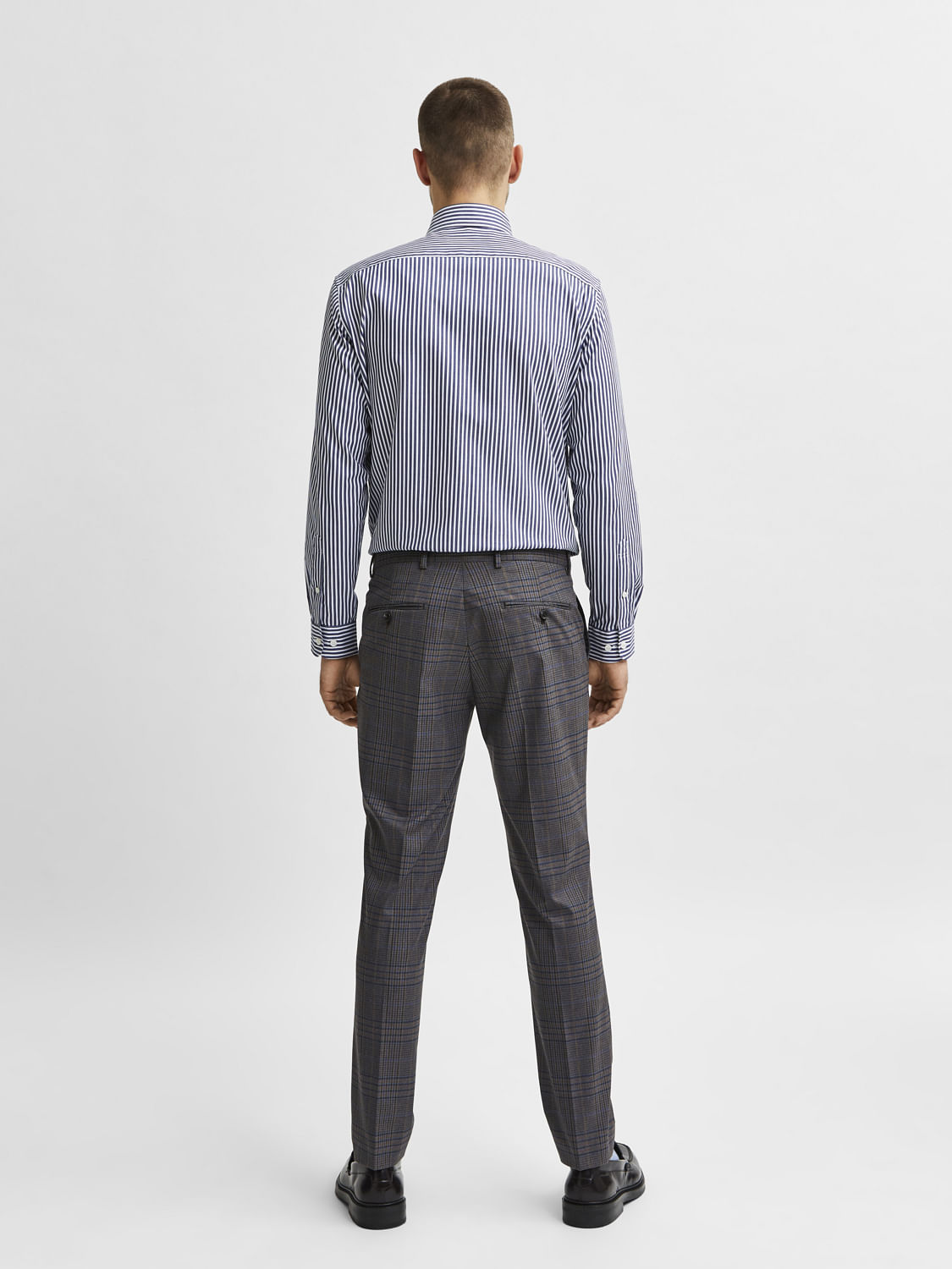 Blue Striped Full Sleeves Shirt