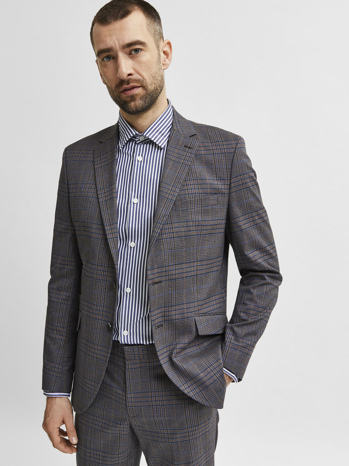 Blue Striped Full Sleeves Shirt