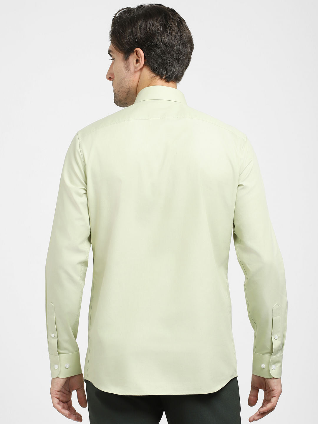 Green Cotton Full Sleeves Shirt