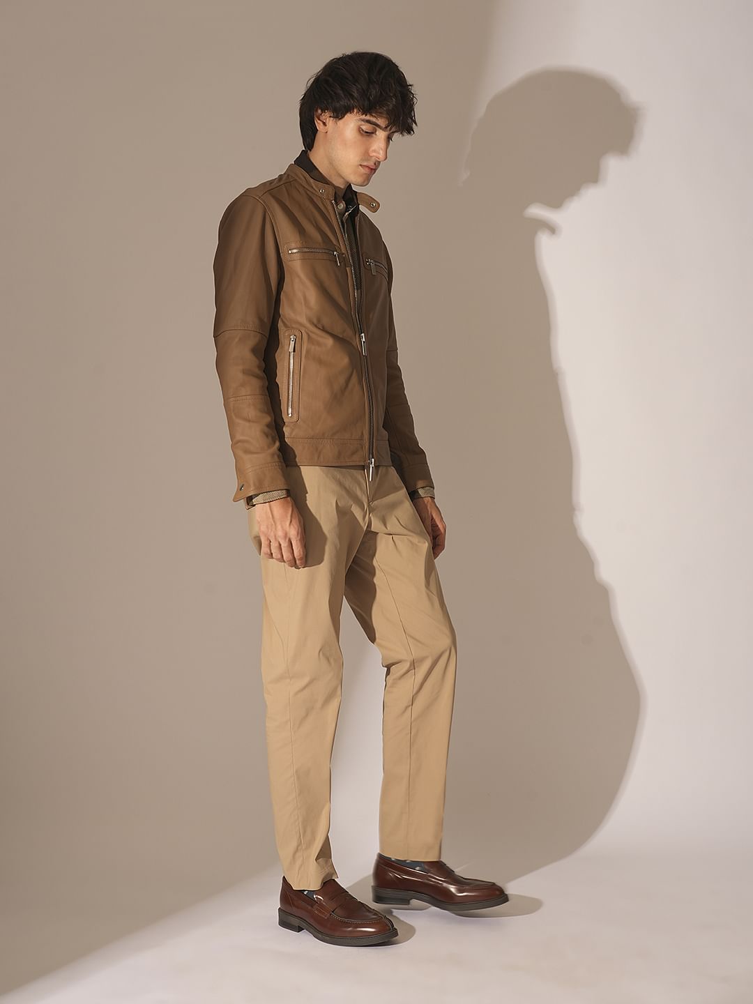 Beige Low Rise Flex Pants