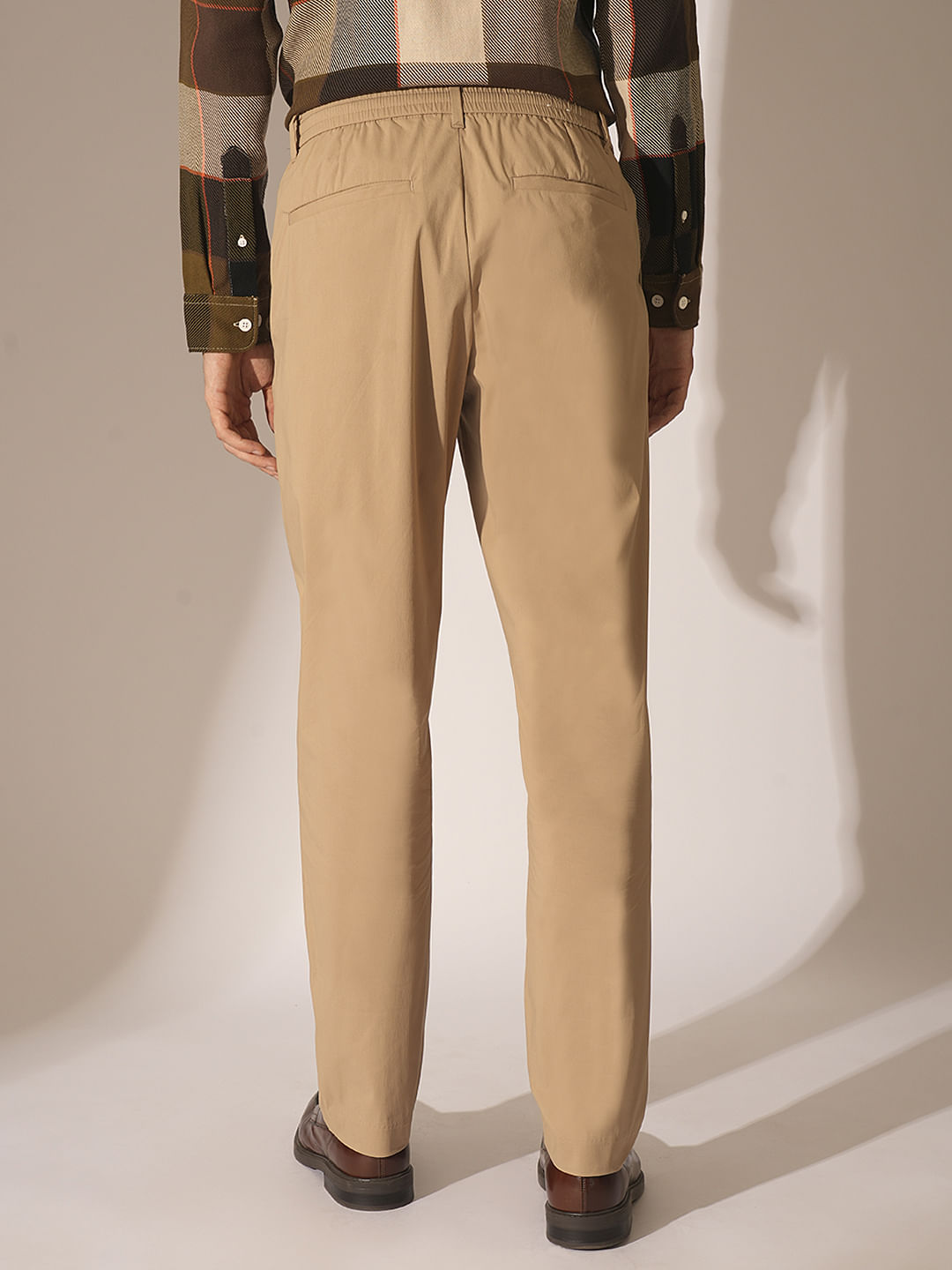 Beige Low Rise Flex Pants