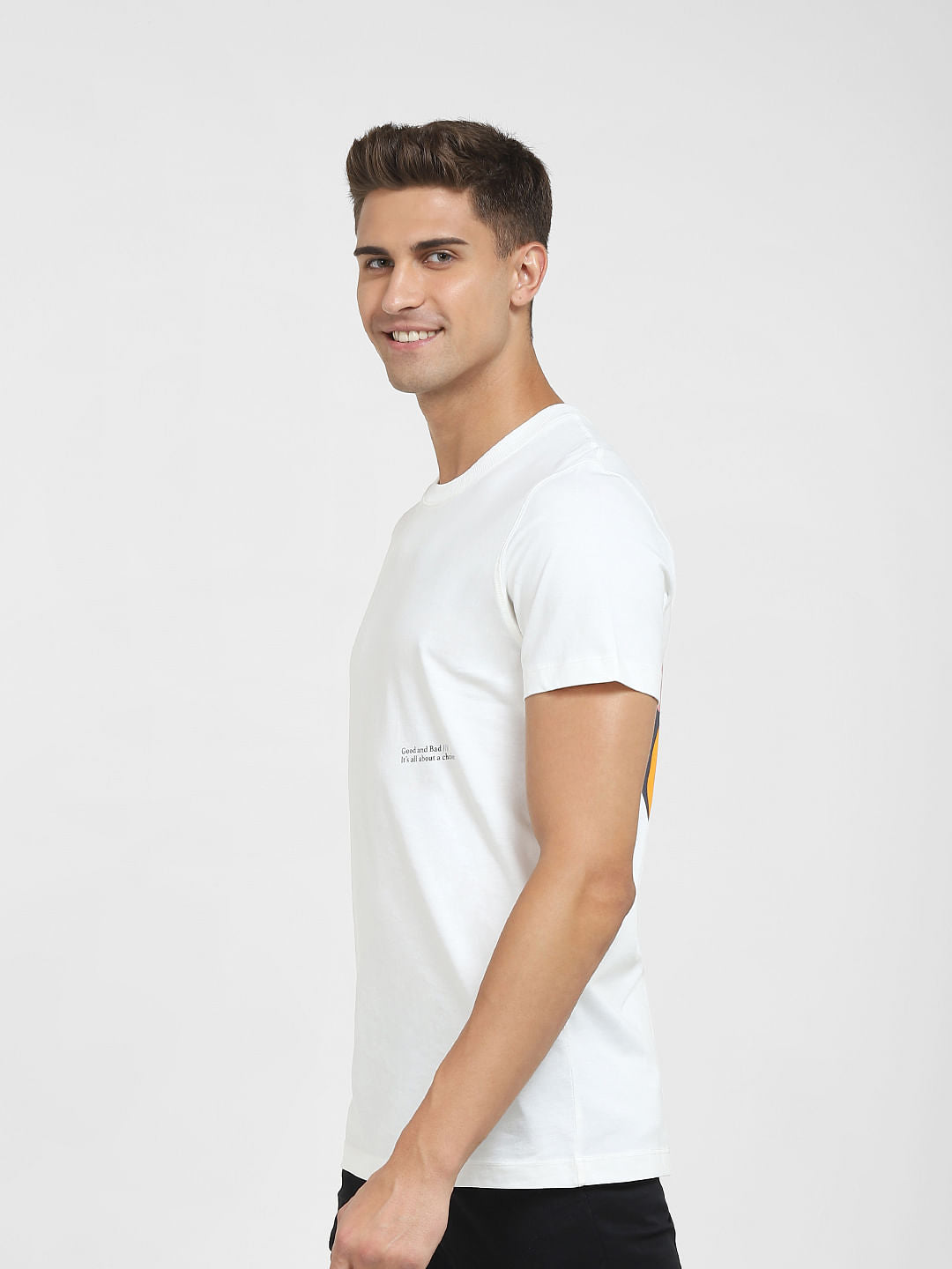 White Graphic Print Crew Neck T-Shirt