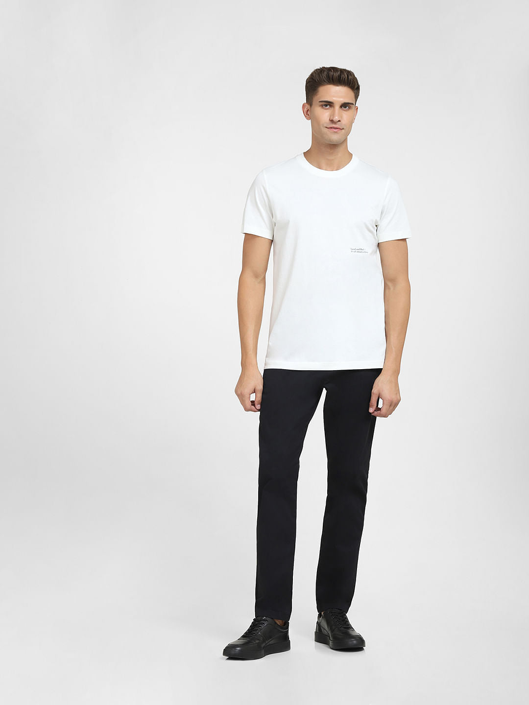 White Graphic Print Crew Neck T-Shirt