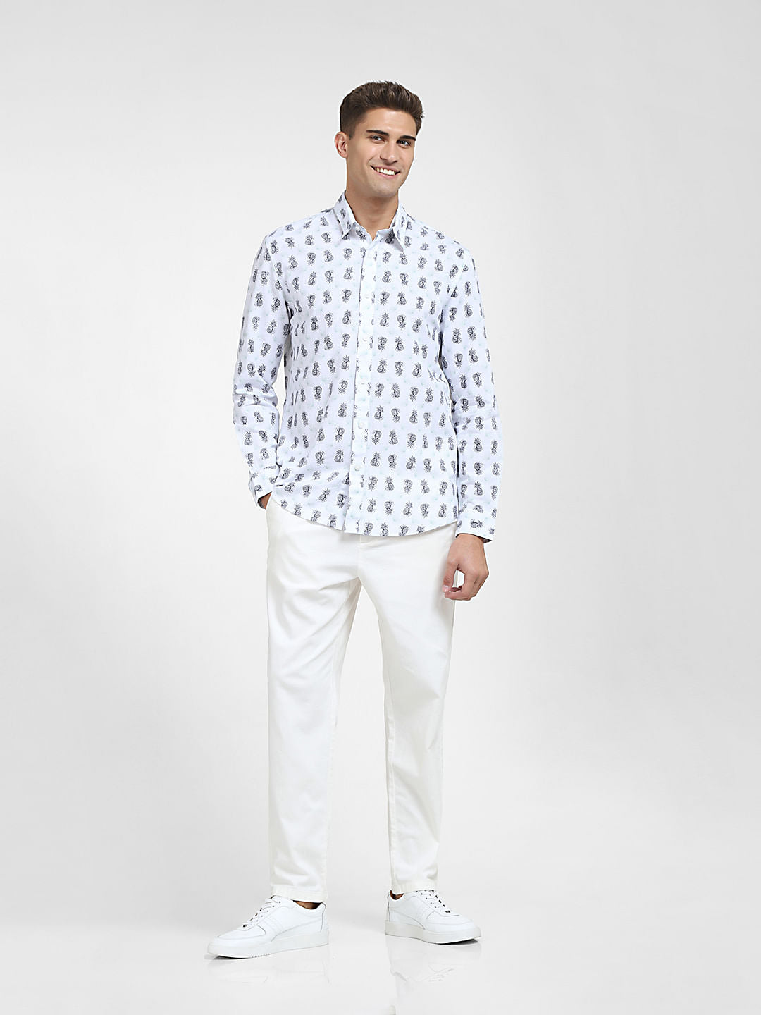 White Organic Cotton & Linen Blend Shirt