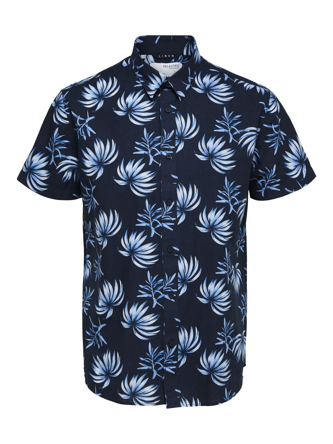 Blue Floral Half Sleeves Shirt