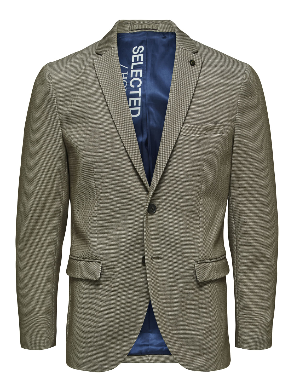 Beige Slim Fit Formal Blazer
