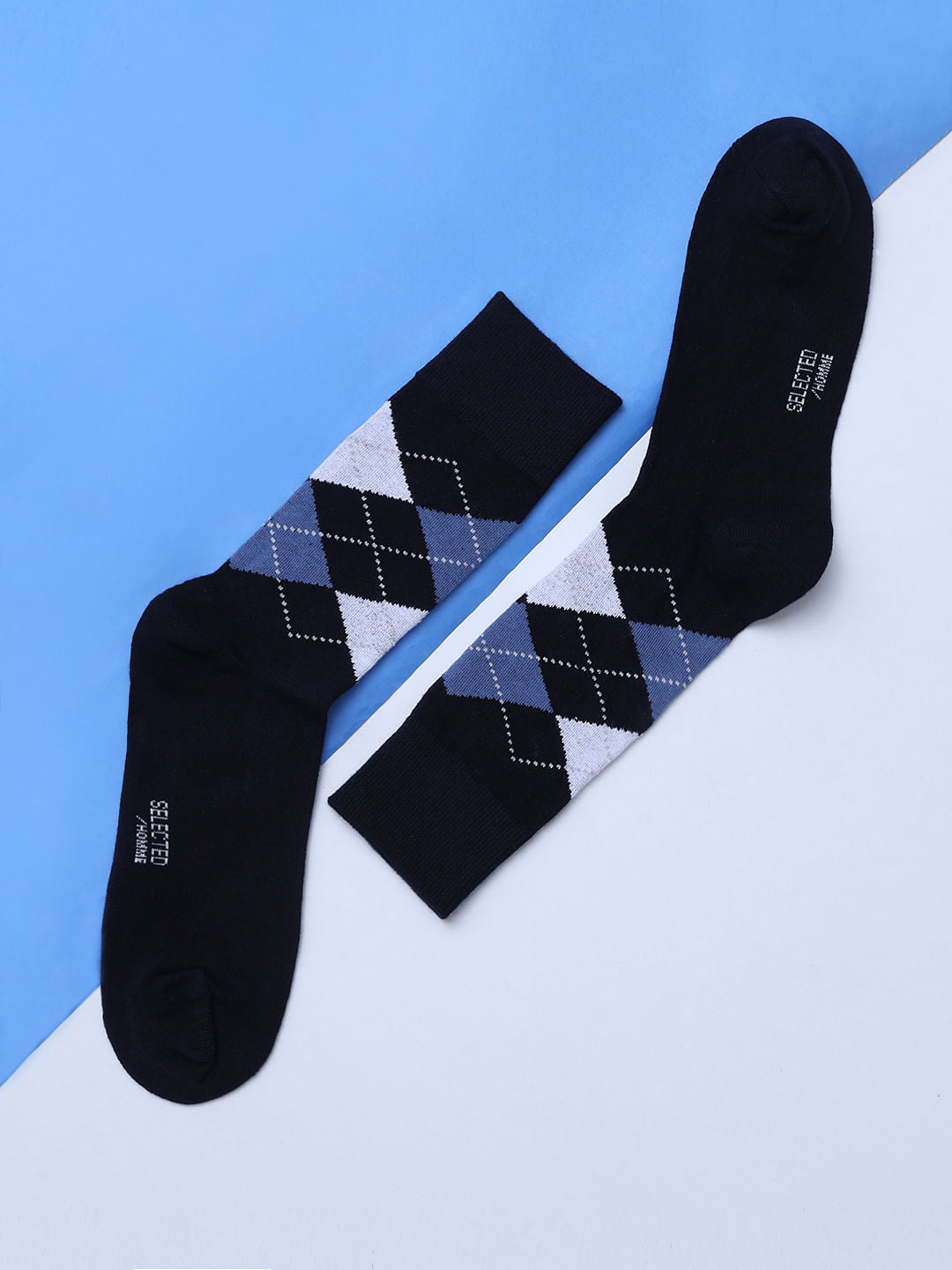 Blue Argyle Socks