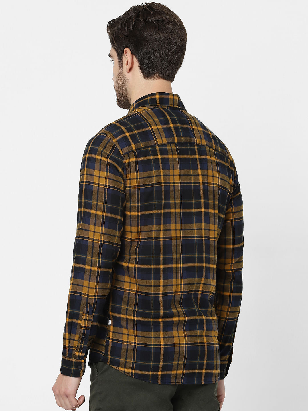 Yellow Check Organic Cotton Full Sleeves Shirt