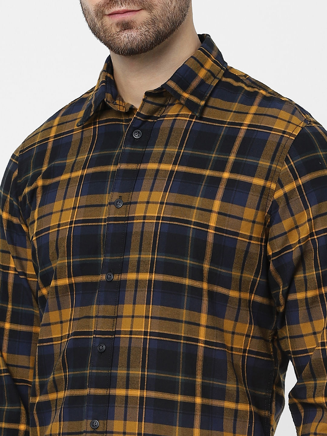 Yellow Check Organic Cotton Full Sleeves Shirt