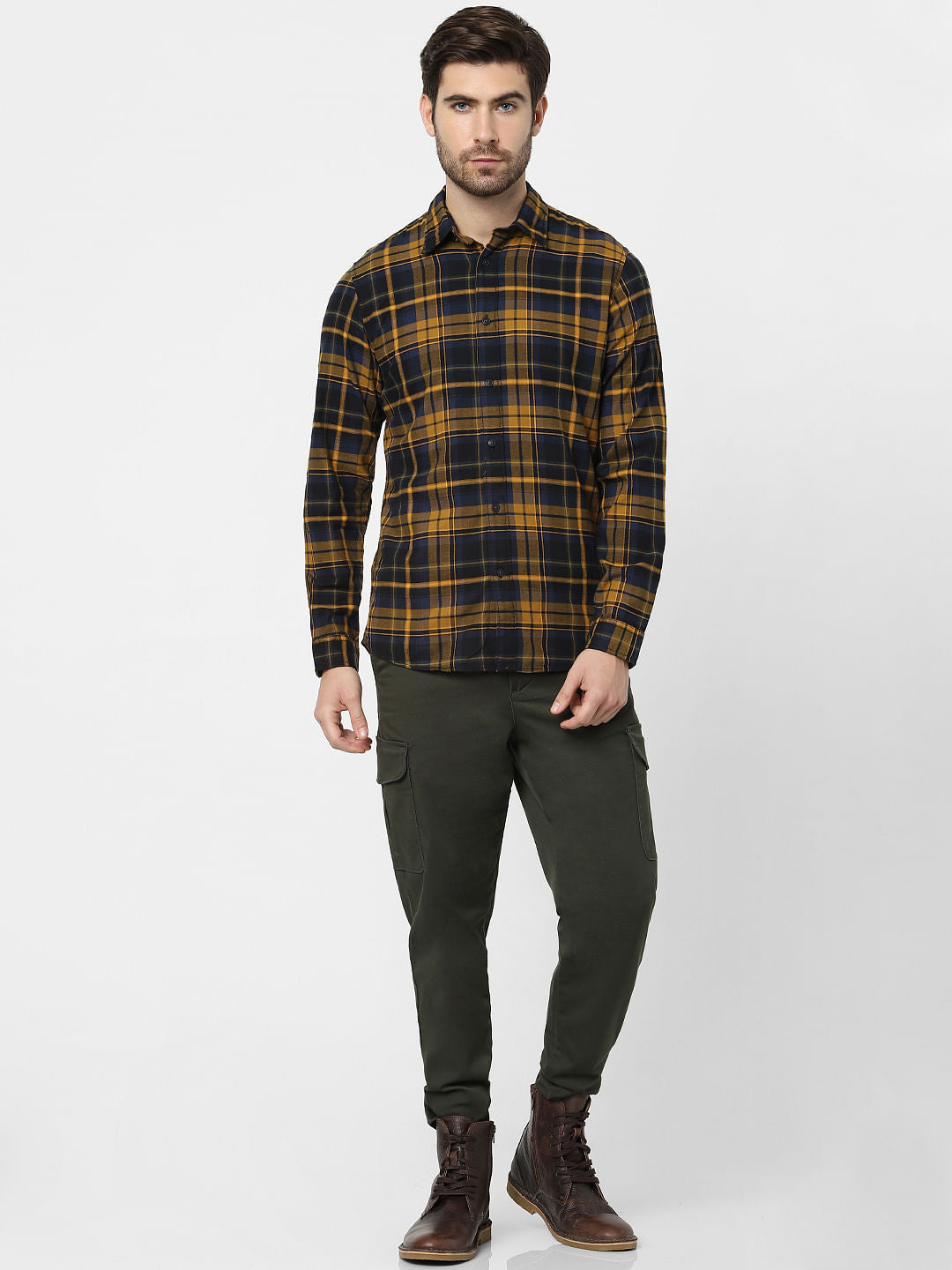 Yellow Check Organic Cotton Full Sleeves Shirt