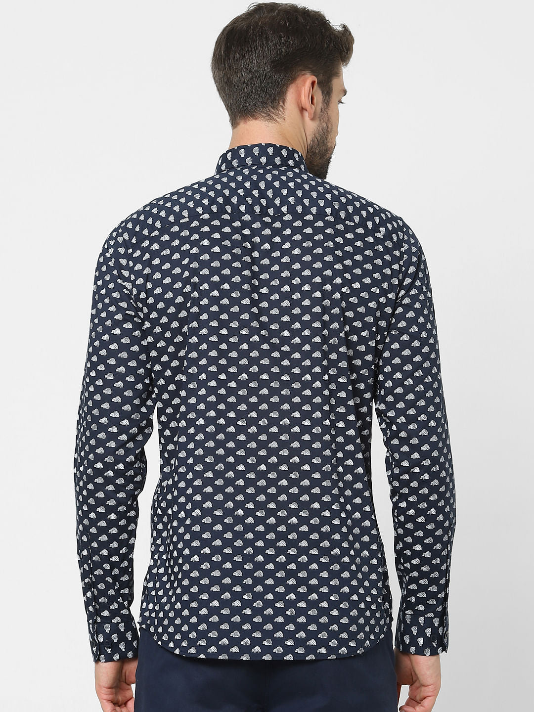 Black Printed Organic Cotton Full Sleeves Shirt