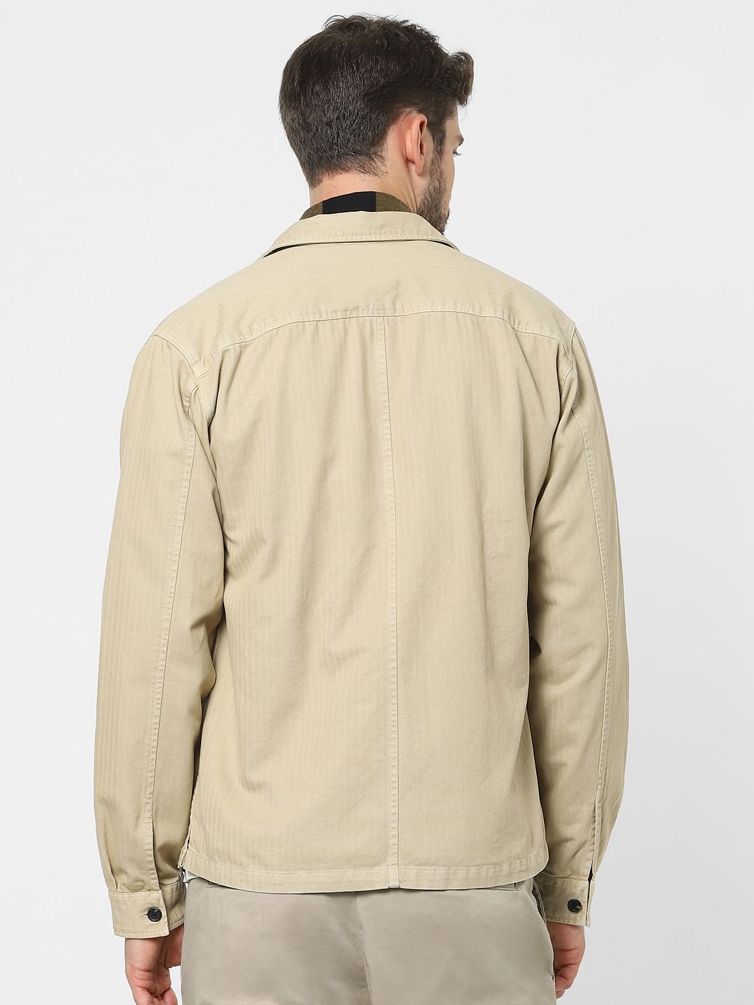 Beige Organic Cotton Overshirt