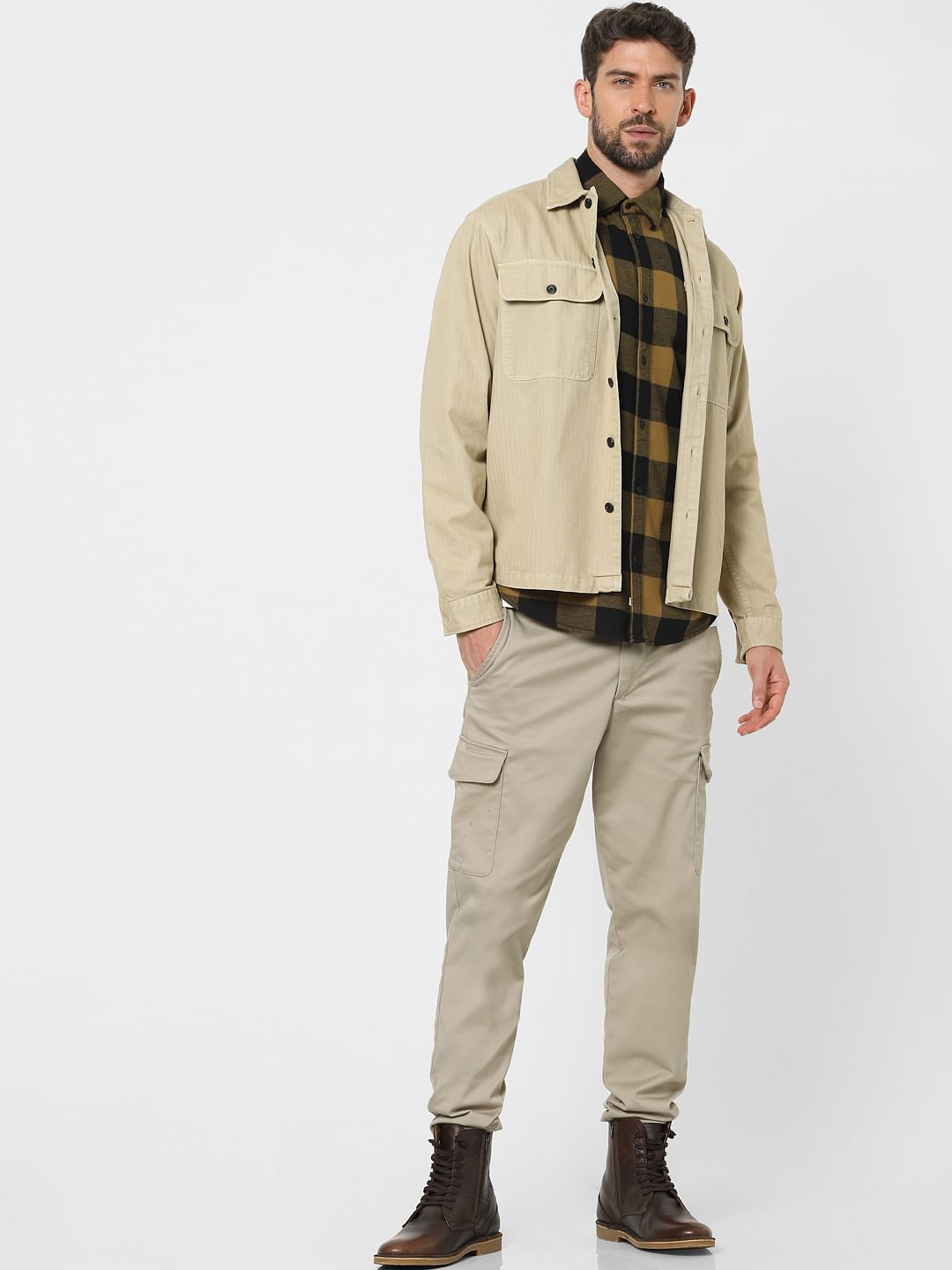 Beige Organic Cotton Overshirt