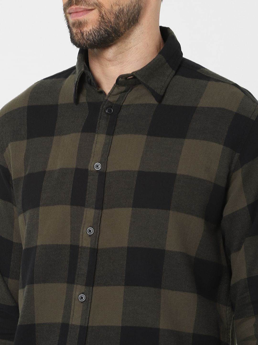 Green Check Organic Cotton Full Sleeves Shirt
