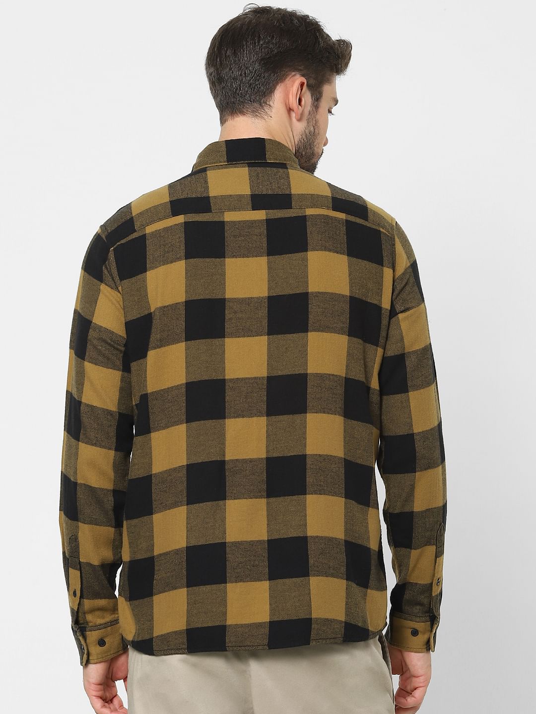 Yellow Check Organic Cotton Full Sleeves Shirt