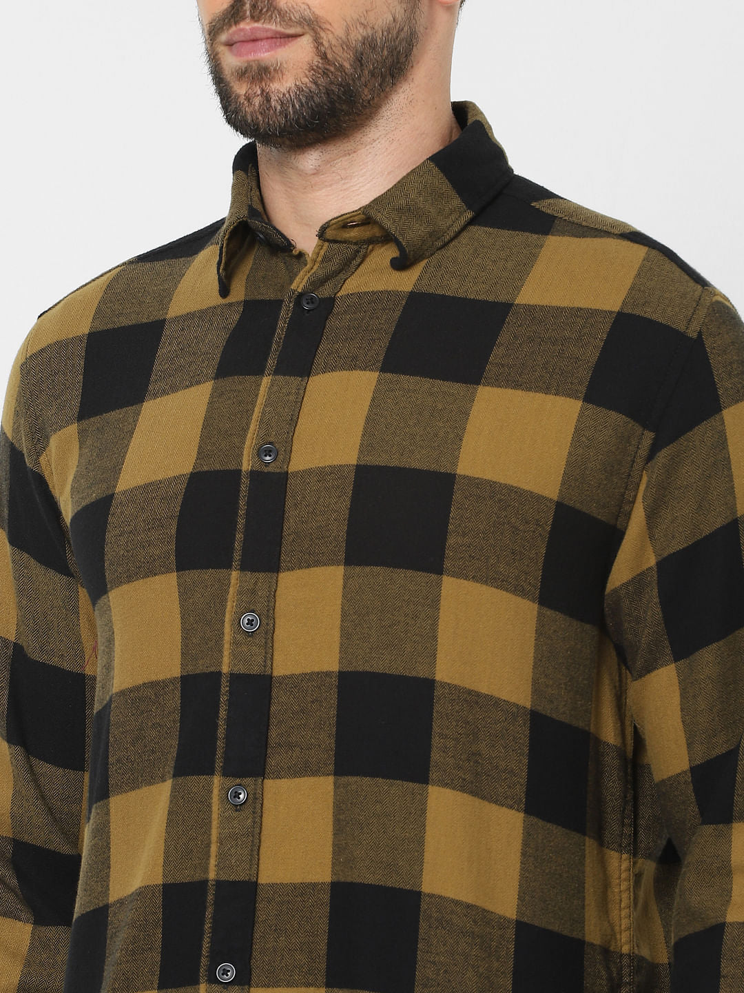 Yellow Check Organic Cotton Full Sleeves Shirt