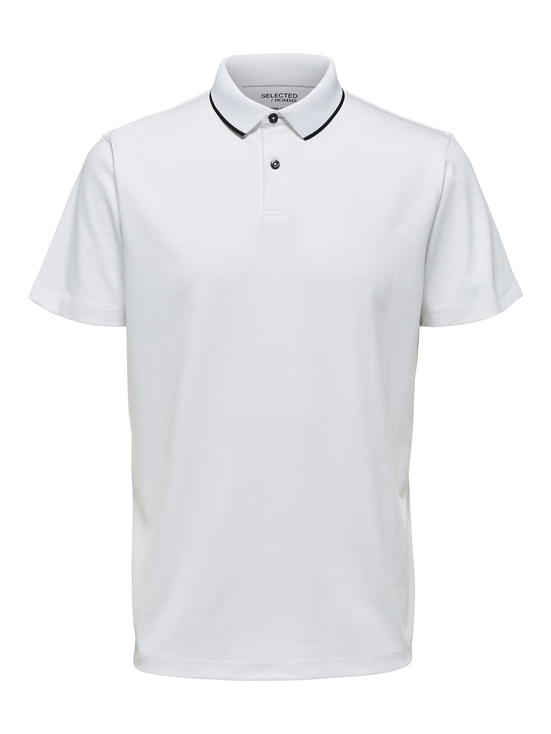 White Organic Cotton Polo Neck T-Shirt