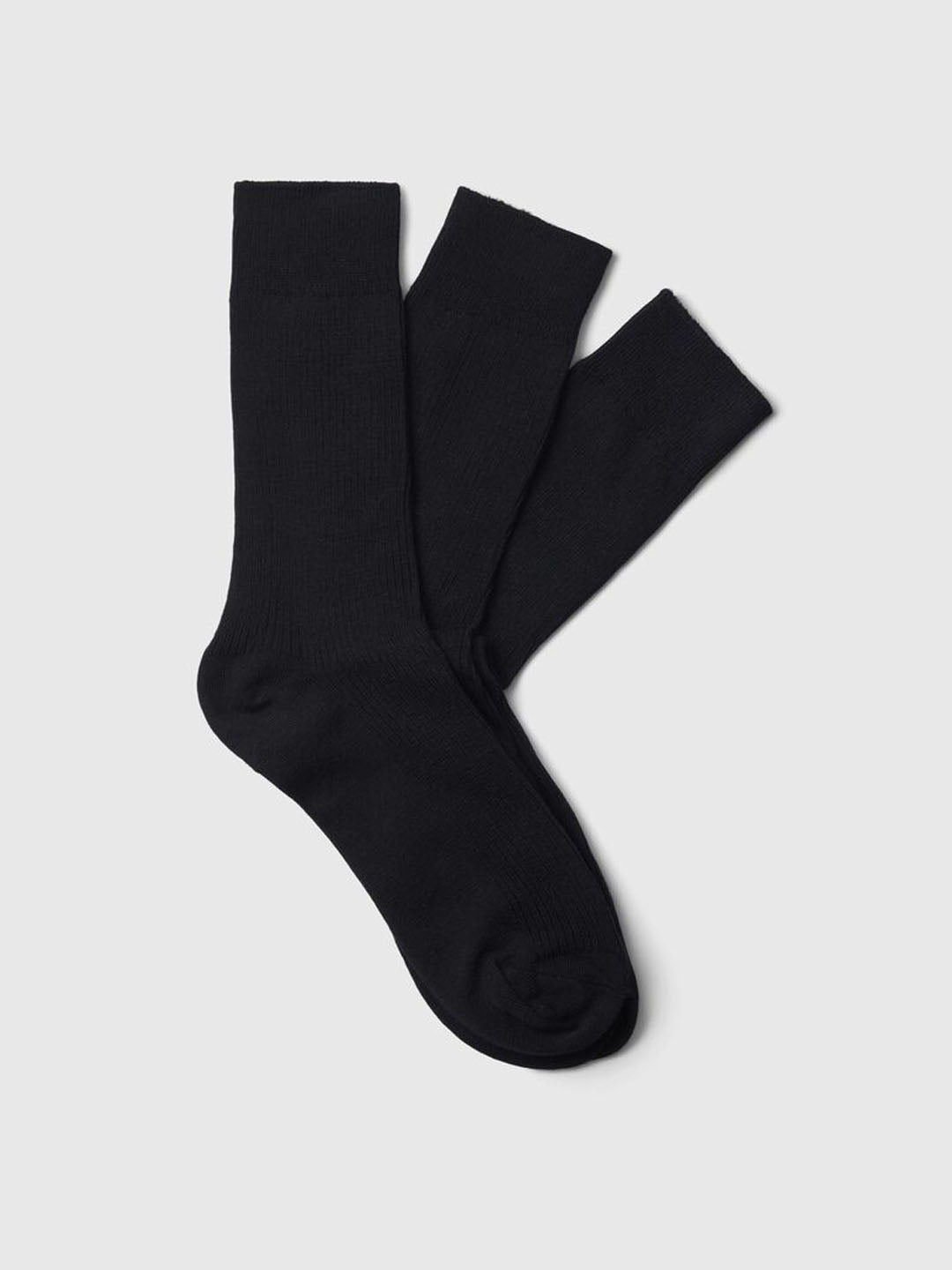 Pack Of 3 Ribbed Organic Cotton Socks
