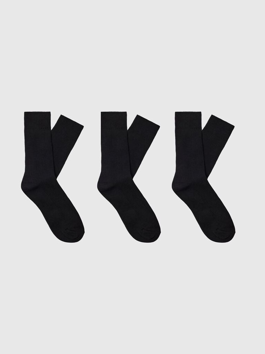 Pack Of 3 Ribbed Organic Cotton Socks