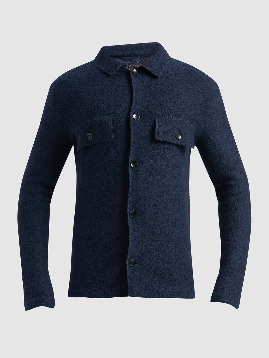 Dark Blue Wool Workwear Cardigan