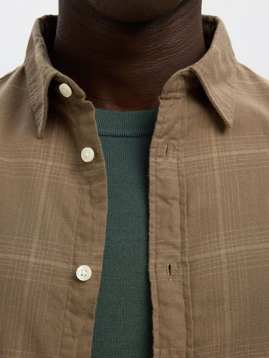 Brown Brushed Flannel Shirt