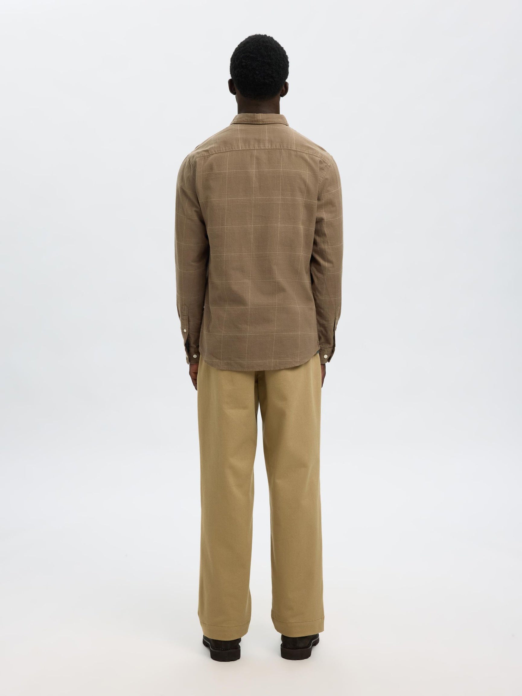 Brown Brushed Flannel Shirt