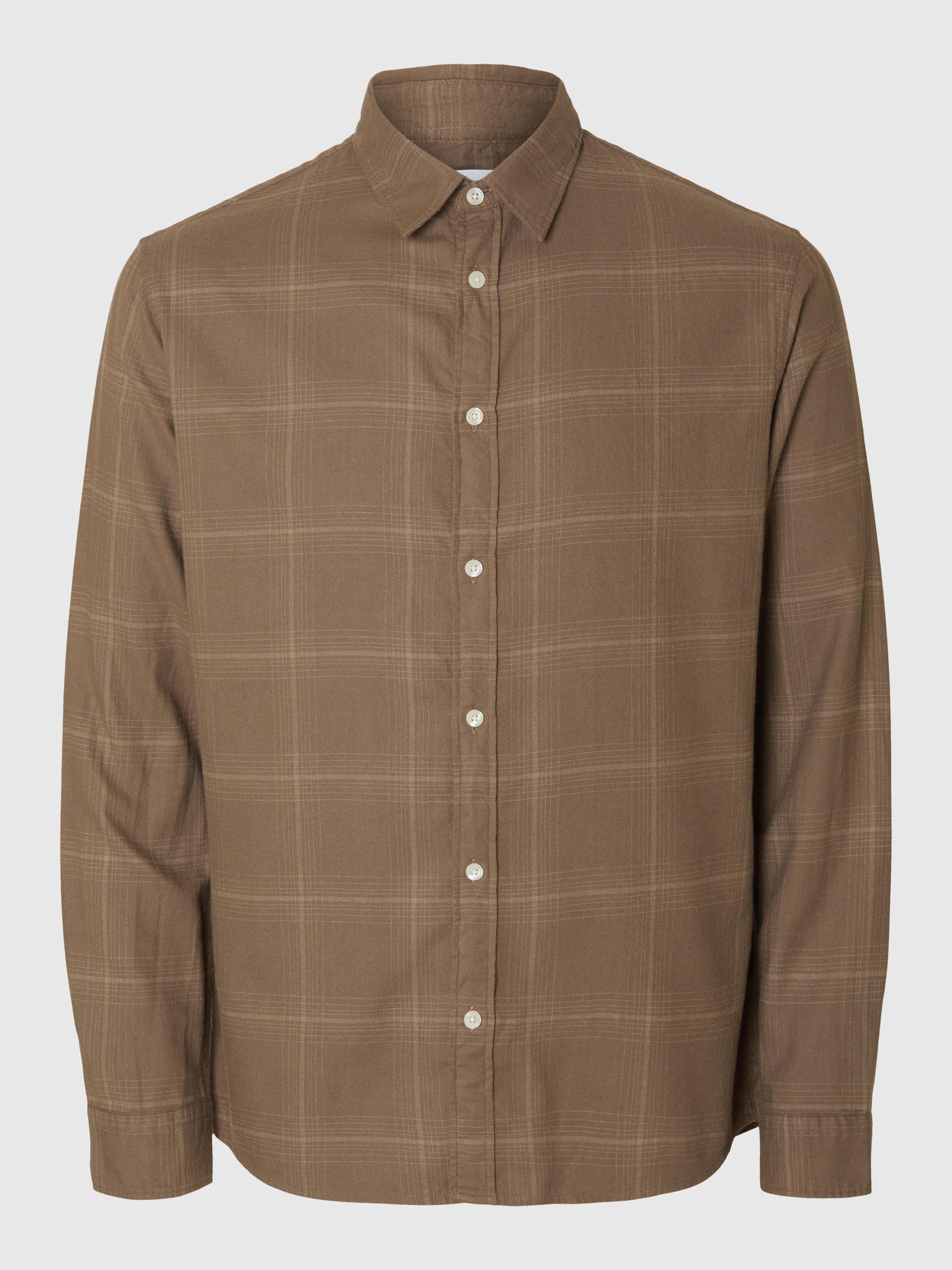Brown Brushed Flannel Shirt