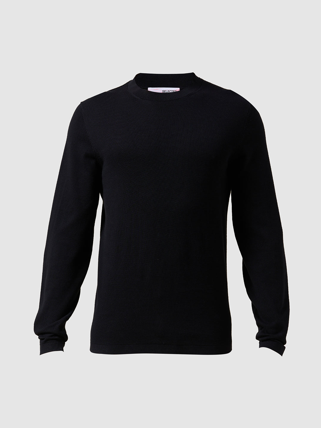 Organic Cotton Structured Pullover - Black