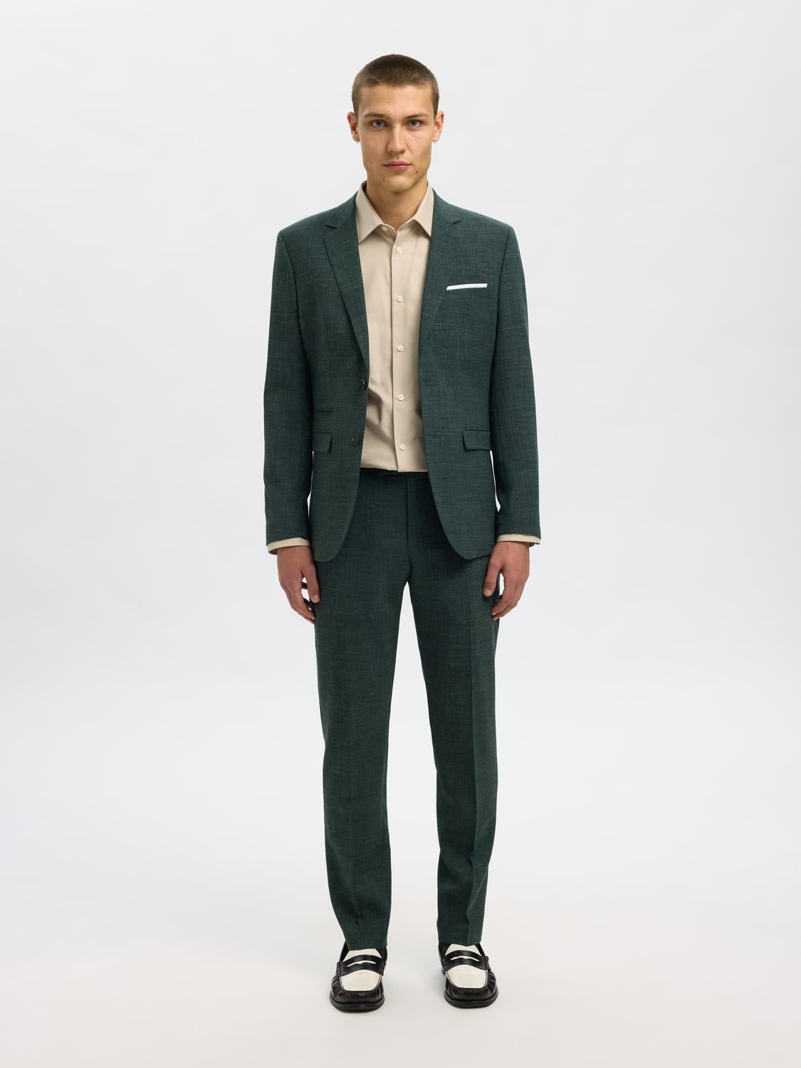 Beige Slim Fit Formal Shirt