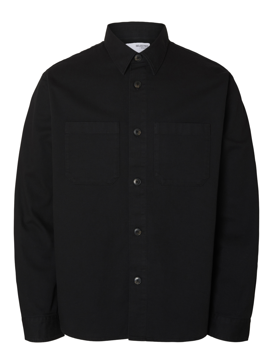 Black Twill Regular Fit Overshirt
