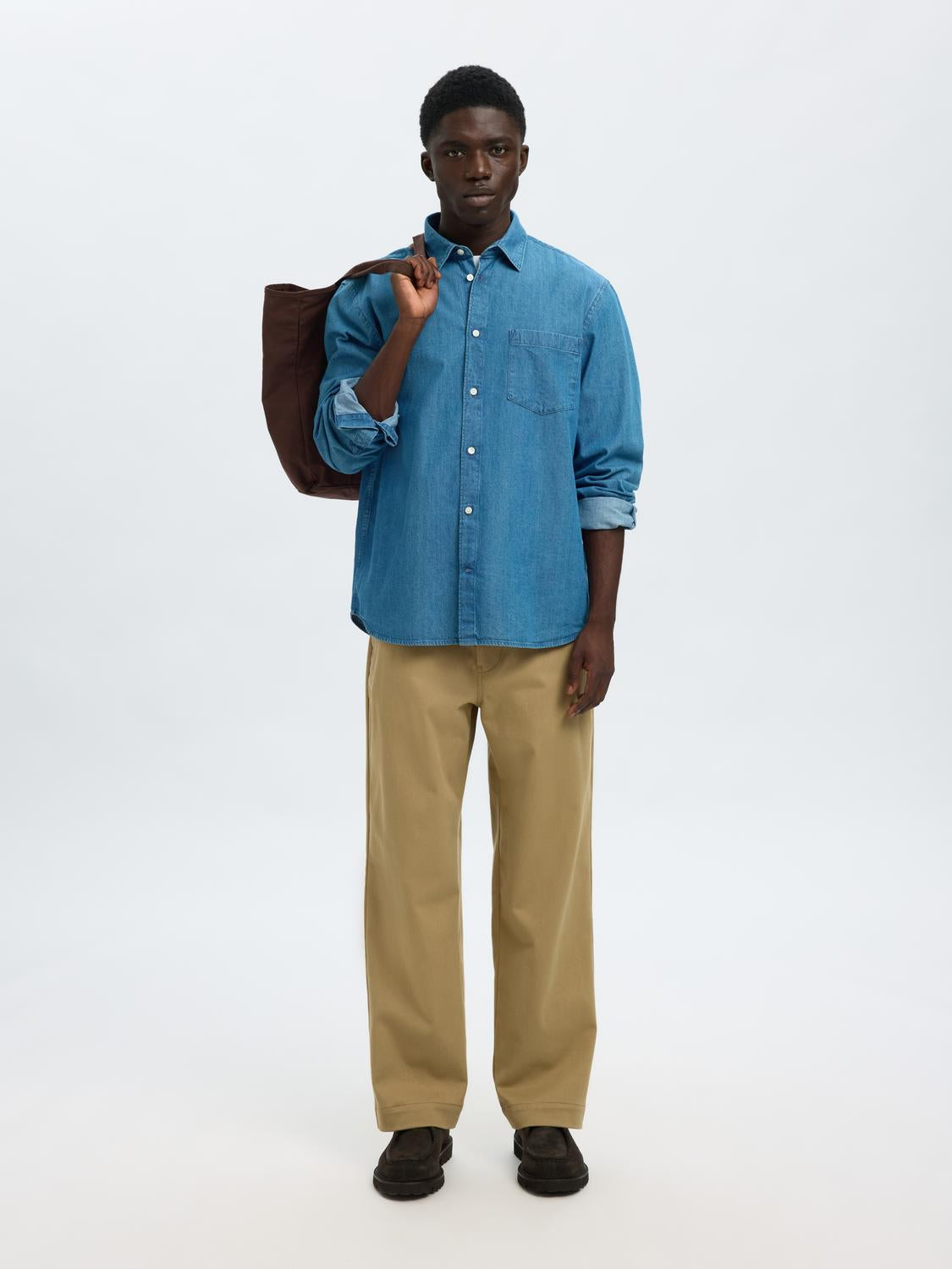 Blue Regular Fit Denim Shirt